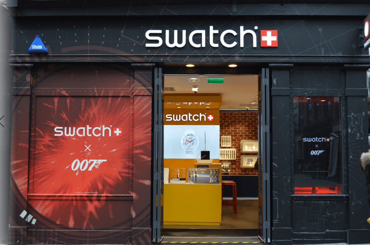 Swatch x 007 exterior installation