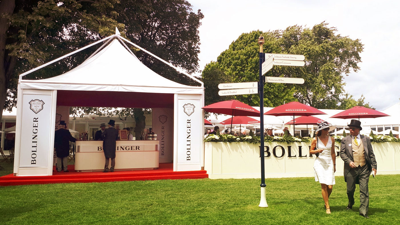 Champagne Bollinger tent at Royal Ascot